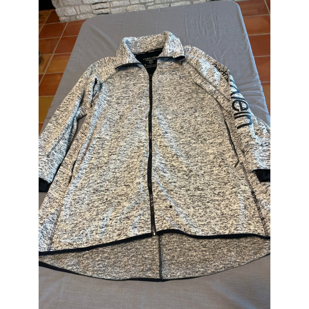 Calvin Klein Performance Womens Small Full Zip Space Dye Jacket High Low Hem